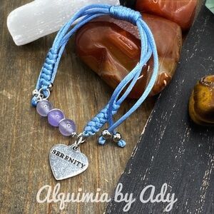Serenity amethyst adjustable rope bracelet